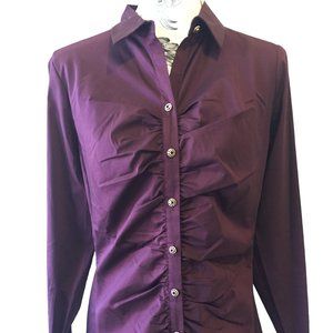 Purple button down top